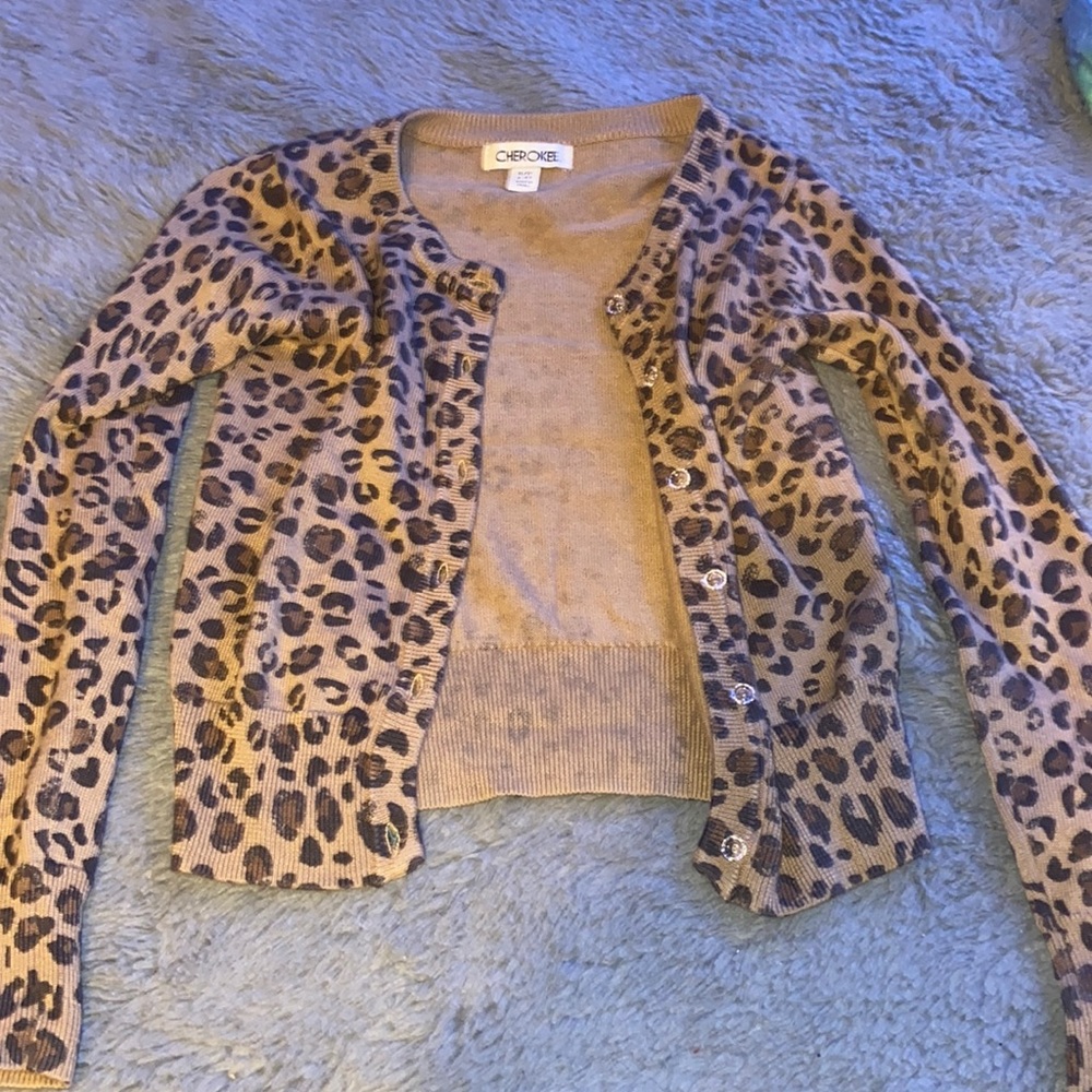 cheetah print sweater jacket